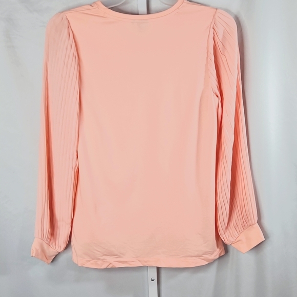Kaari Blue Orange Pink Boxy Long Sleeve Pleated Shirt Size Medium - Picture 6 of 6